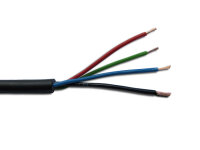 RGB Cable LiYY, black, four-core (3x0,25mm², 1x0,75mm²)
